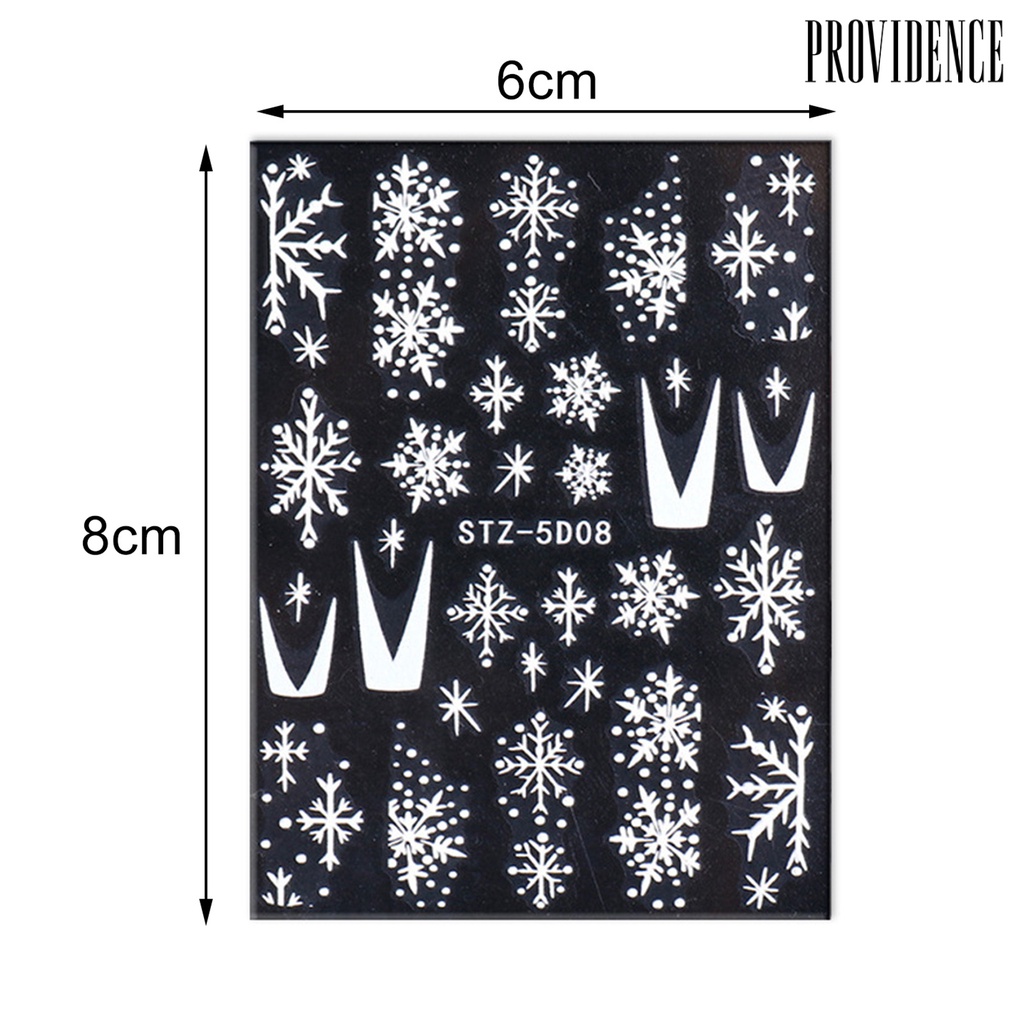 Providence Nail Sticker Snowflake Christmas Tree Nail Design Creative Nail Adhesive Decor Decals for Christmas Party