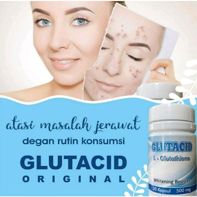 GLUTACID L-Glutathione Whitening Booster 100% Original New Obat Glutacid Suplemen Pemutih Kulit