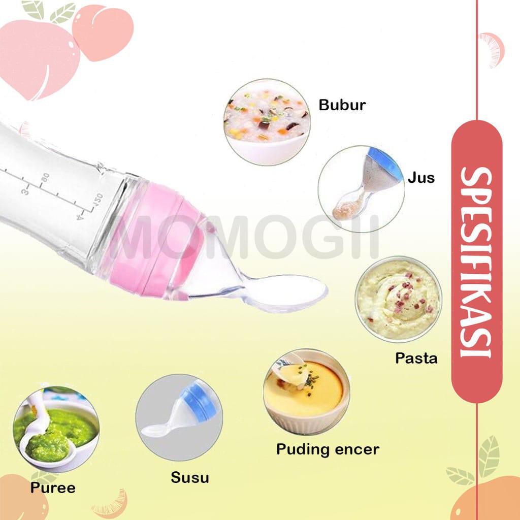 Botol Sendok Makan MPASI Bayi Silicone  90 ml