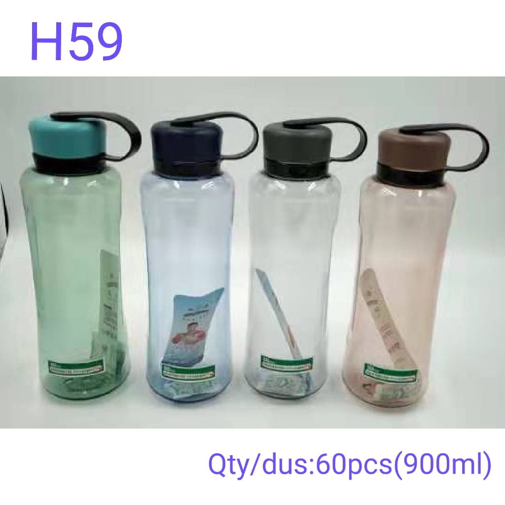 H59 Botol Minum Plastik Polos 900ml - Botol minum unik H-59