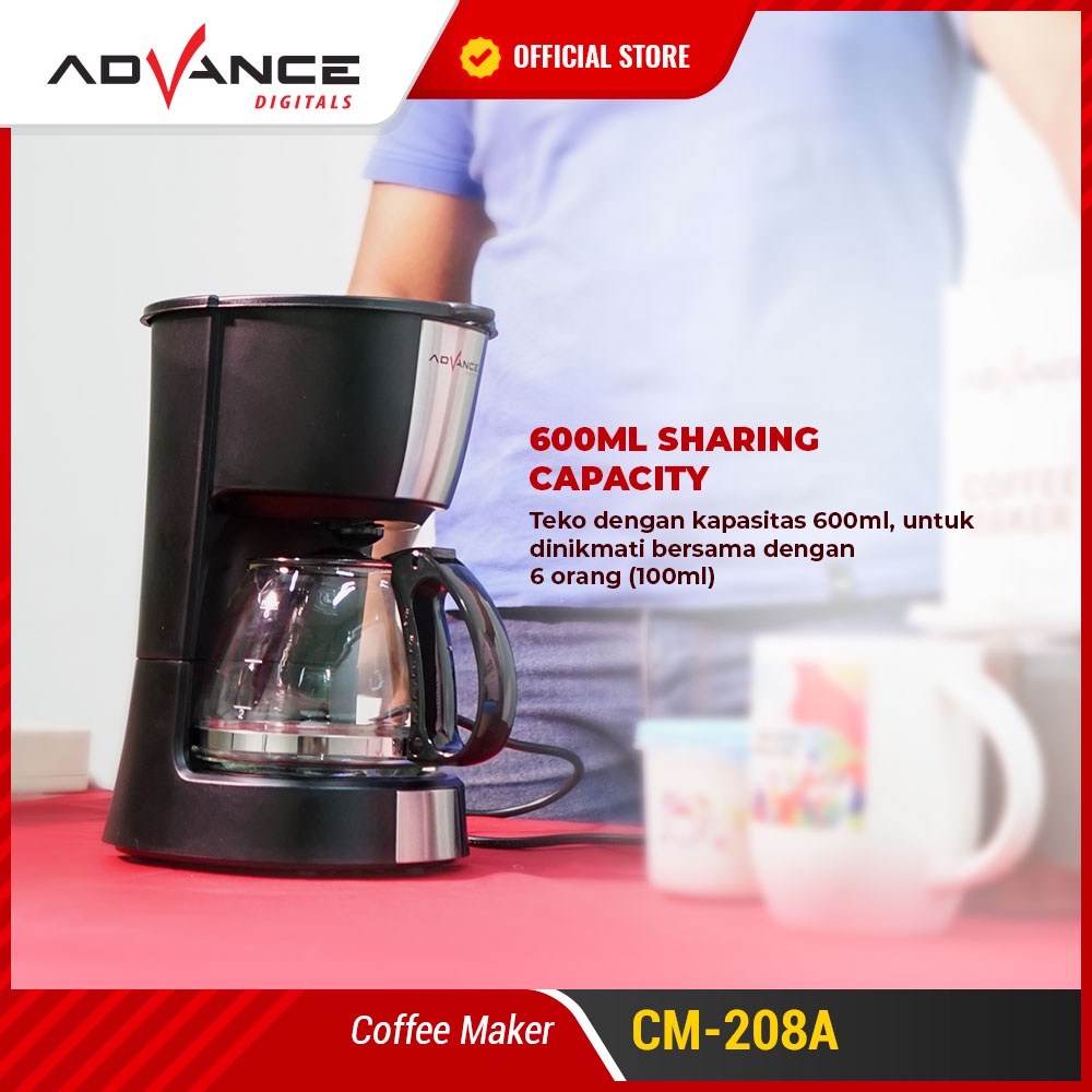 Advance CM208A Coffee Maker Mesin Kopi Espresso Low Watt