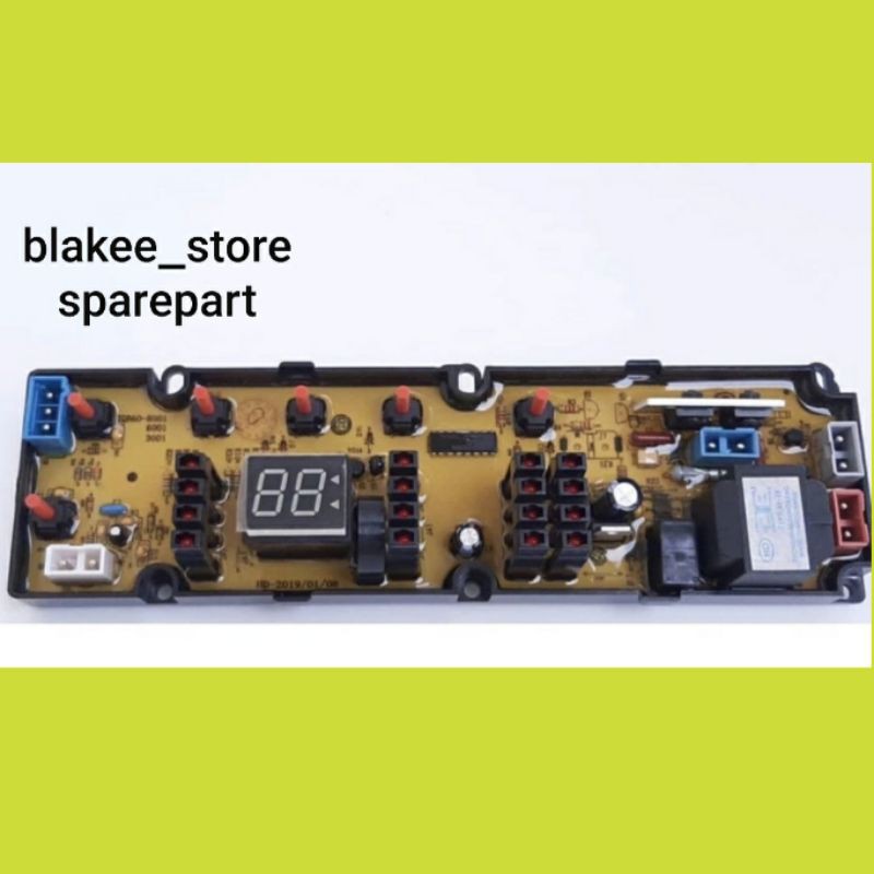 Modul pcb mesin cuci sharp ES H858T GY SOKET PUTIH 3 PIN original program