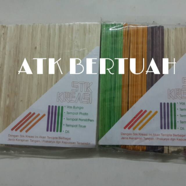 1 BUNGKUS STIK KAYU ES KRIM KREASI POLOS WARNA 50 Shopee 