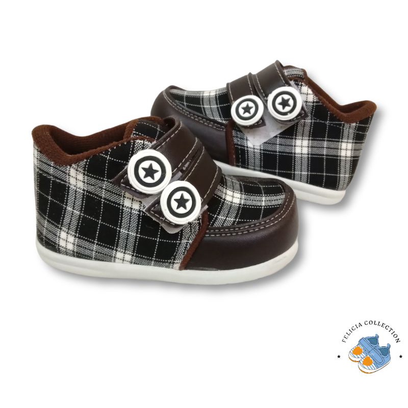 sepatu anak baby laki laki motip kotak-kotak sepatu motip sepatu anak usia 1 2 3 tahun
