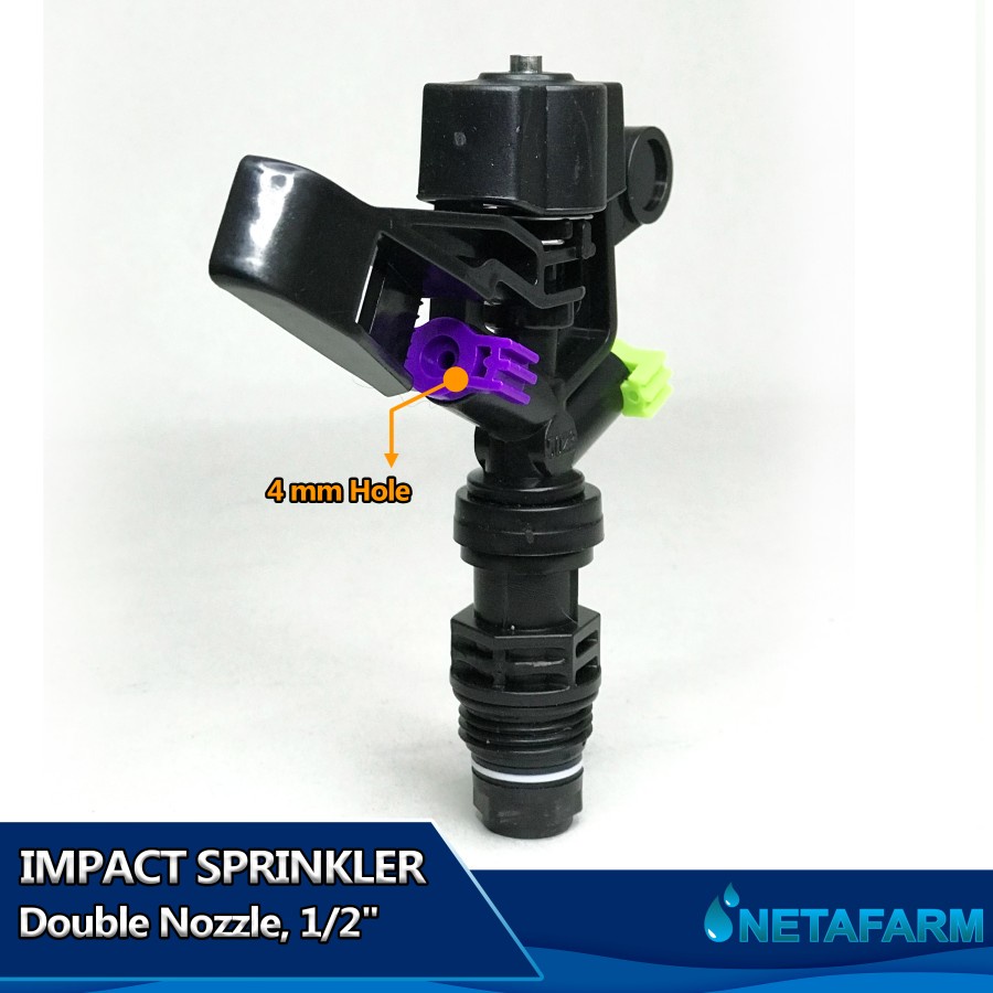 Sprinkler Impact Impulse Double Nozzle 1/2&quot; Irigasi SD1007 - 1pc