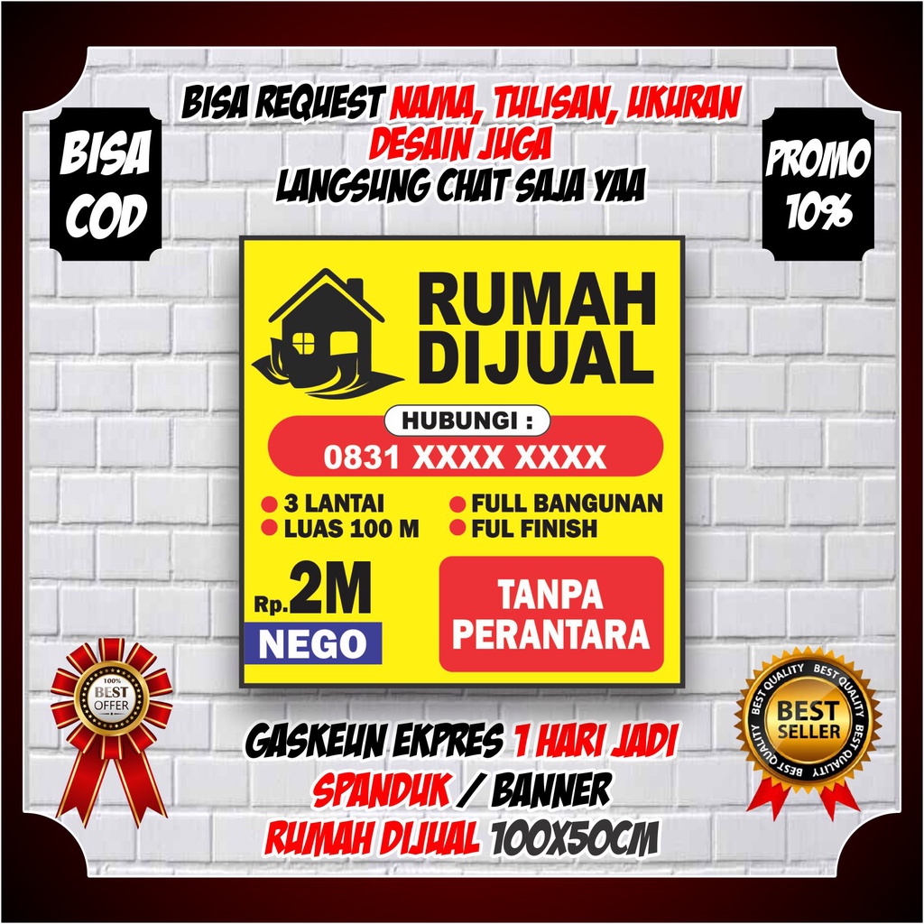 SPANDUK /BANNER TANAH DIJUAL UKURAN 120 X 60