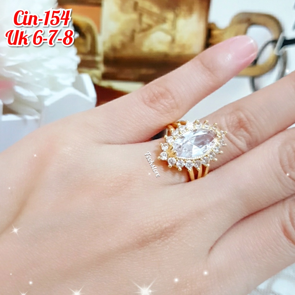 CINCIN WANITA MODEL DUBAI PERHIASAN XUPING ANTI ALERGI/COD