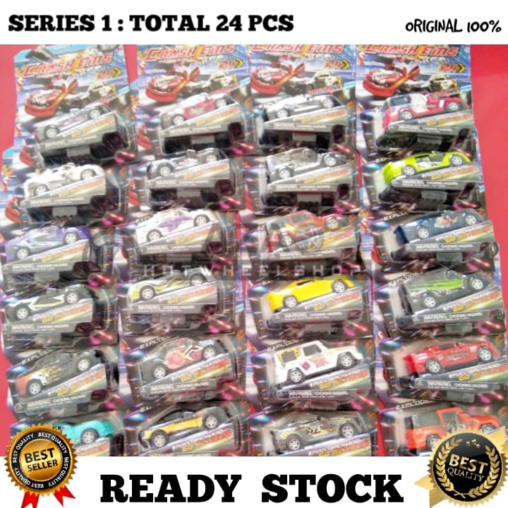 EMCO RANDOM  Series 1 Crashems Crash Ems Crash'ems Mobil Mainan Anak Diecast Cowok Laki