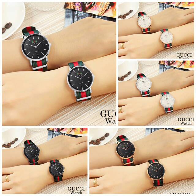 Jam tangan Gucci couple kanvas