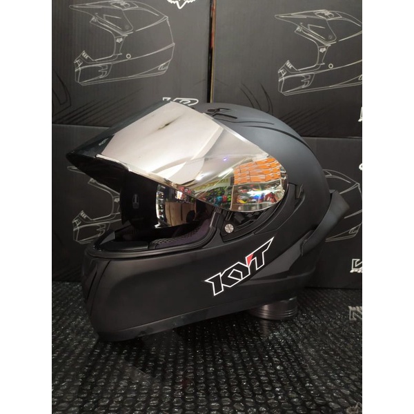 KYT HELM FALCON BALCK DOFF PAKET GANTENG