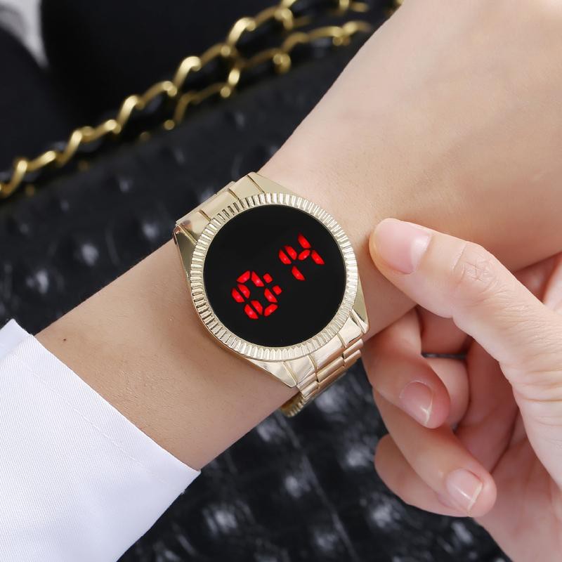 ✅COD [BBS] Jam Tangan Digital LED Bulat / Jam Tangan Pria Wanita Unisex LED Premium Tali Rantai