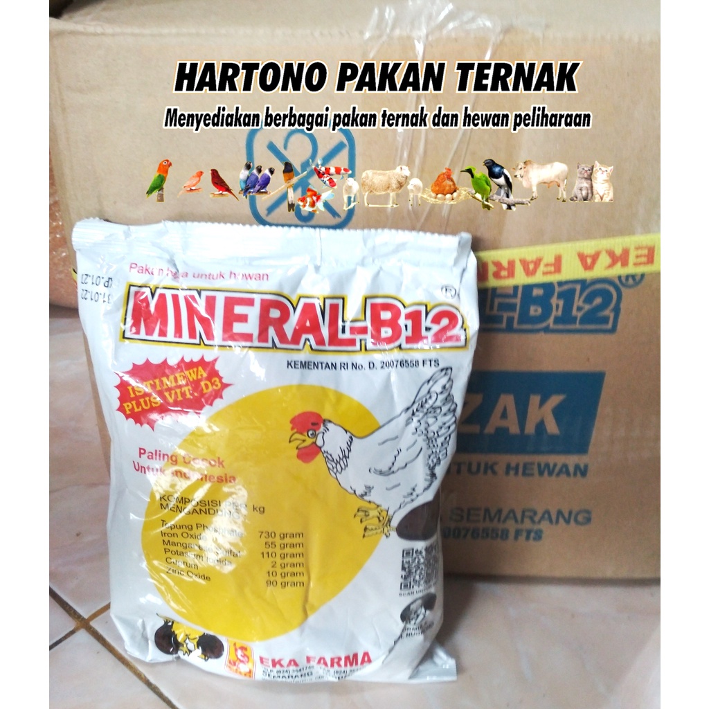MINERAL B12 1 KG EKA FARMA - Vitamin Mineral Ayam Petelur Pejantan Pembibitan Breeder Mineral B12 TE
