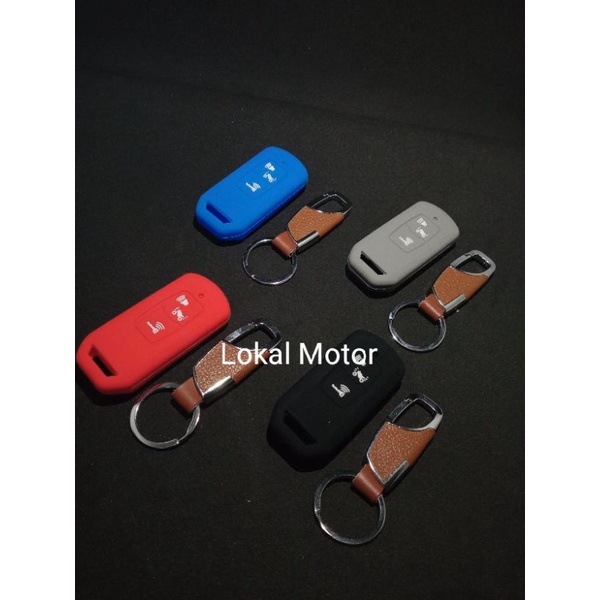 SATU PAKET GANTUNGAN KUNCI DAN COVER SILICONE REMOTE KEYLESS HONDA ADV 160 PCX 160 VARIO 160