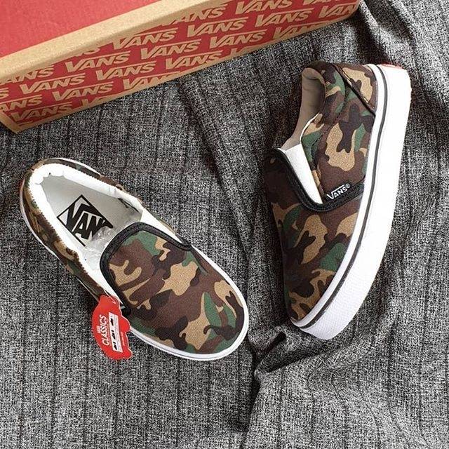 SLIP ON ANAK VANS ARMY ABRI SLOP FASHION KIDS  VANS OLDSKOOL SEPATU SANDAL ANAK