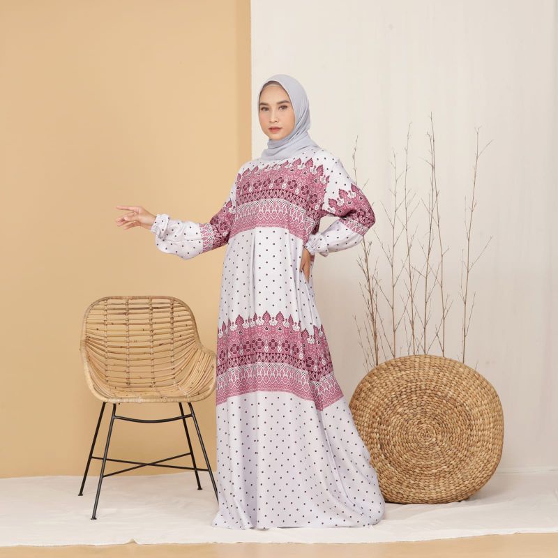 Gamis Motif Polkadot Etnic Series Terbaru