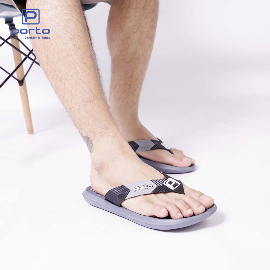 1020M - Porto Leveling Sandal Jepit Pria Casual Nyaman dan Berkualitas Bagus Keren Awet Man Original Porto