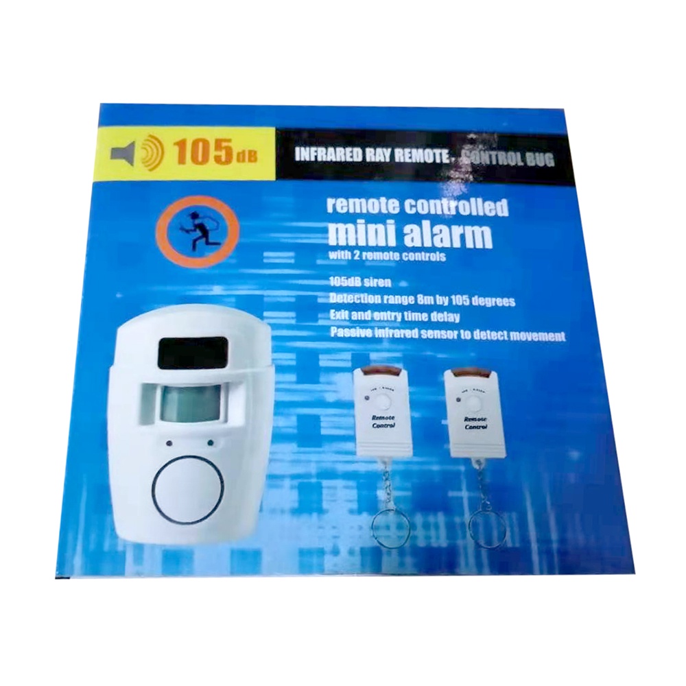 Alarm Anti Maling Rumah Kantor Infrared PIR Sensor Gerak 2 Remote