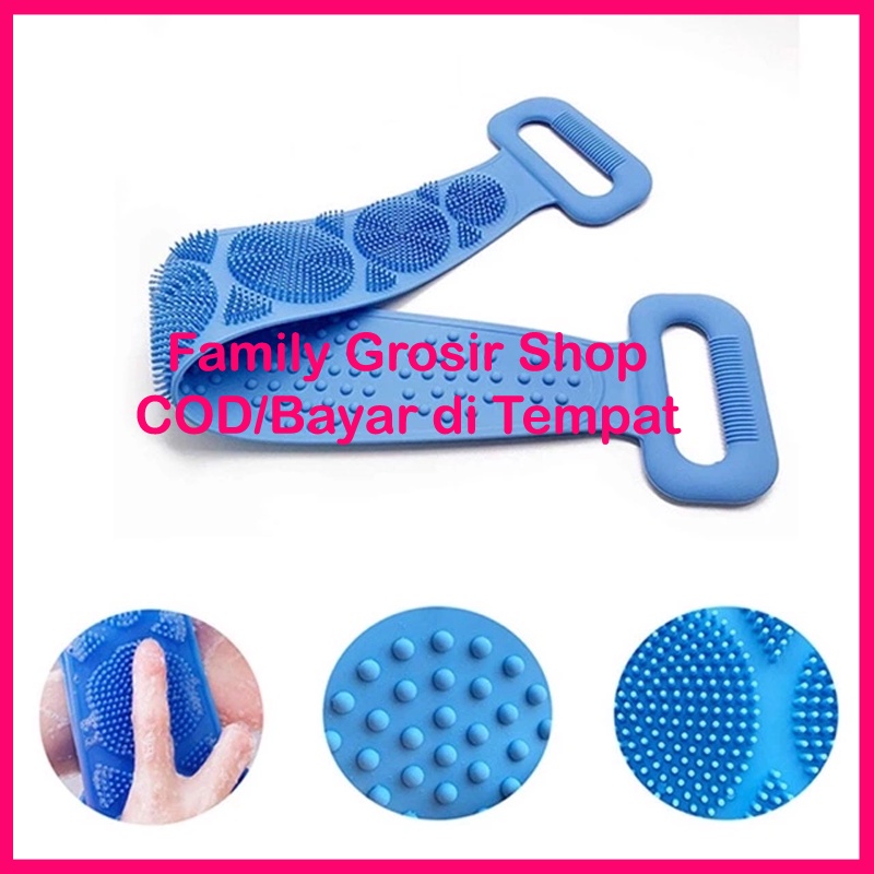 Sikat punggung silikon mandi dua sisi multifungsi membersihkan/memijat, Silicone Brushes Bath Towel