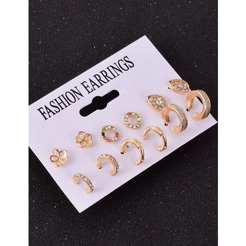 LRC Anting Set Fashion Color Color Diamond Earring Set V35414