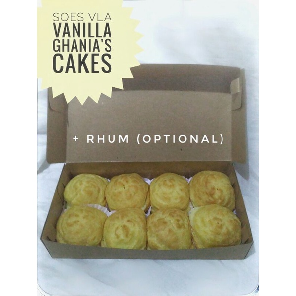 

Kue Sus/Soes/Choux Vla Vanilla Large Size + Rhum (Optional)