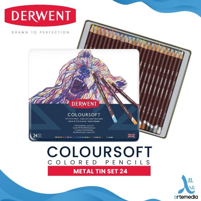 

Pensil Warna Derwent 24 Tin Coloursoft Color Pencil ---READY---