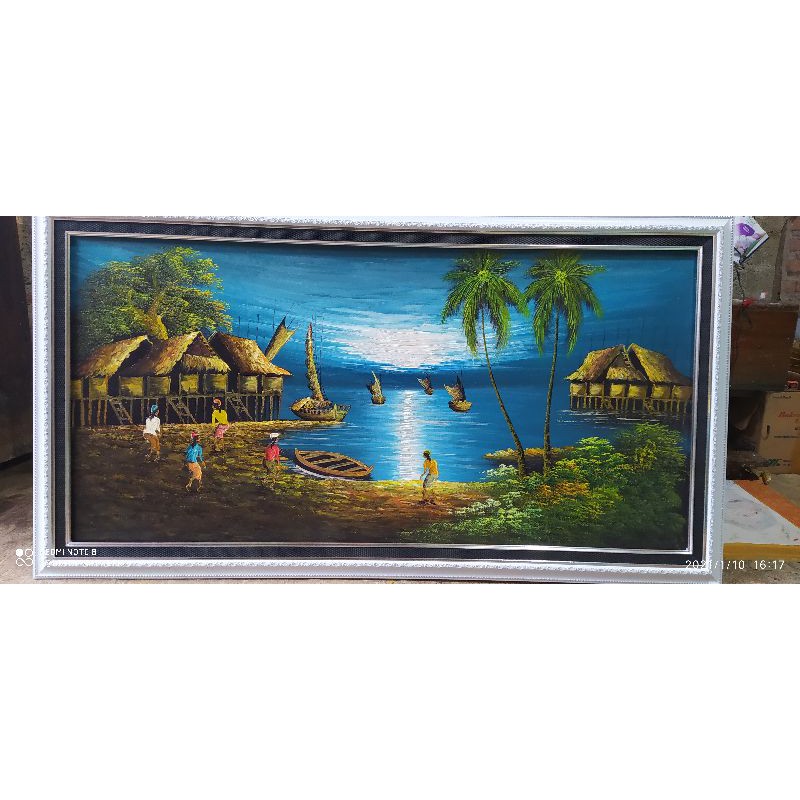 lukisan pemandangan pantai