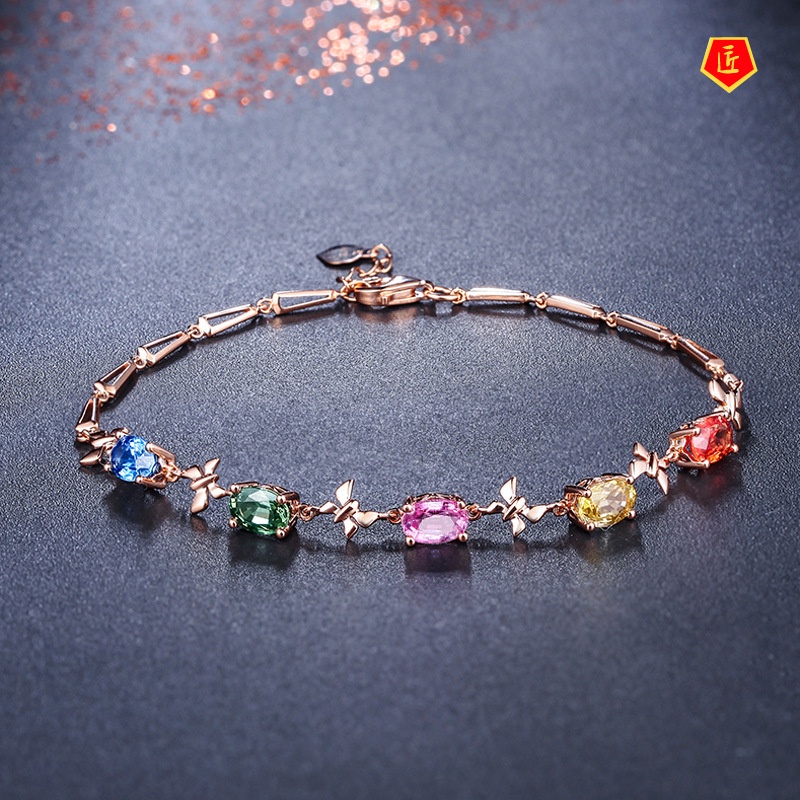 [Ready Stock]Fashion Colorful Gem Sapphire Bracelet