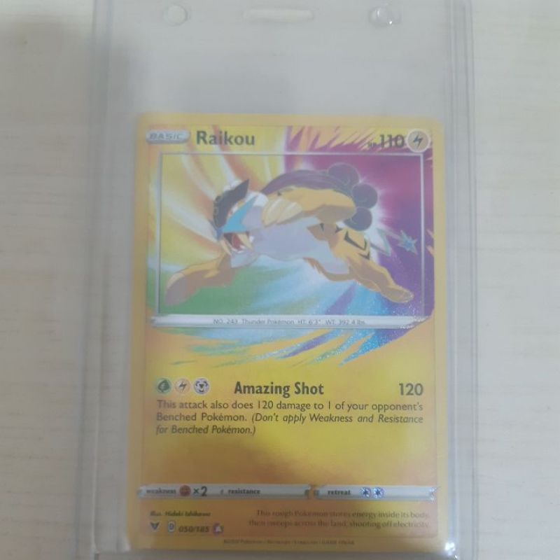 Promo pokemon trading card raikou amazing rare english ver