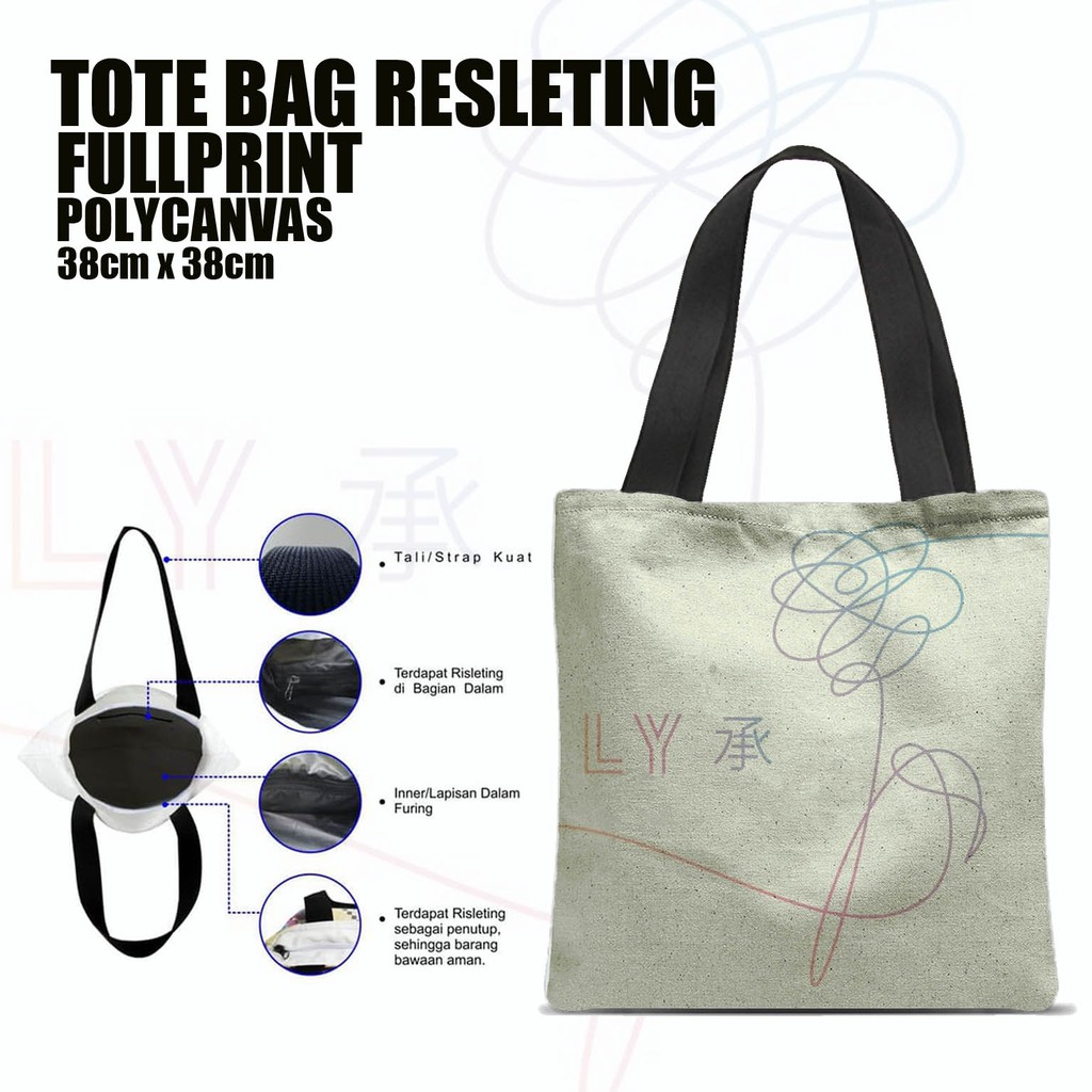 Tas / Tote Bag Polycanvas Full Print Resleting - BTS.03