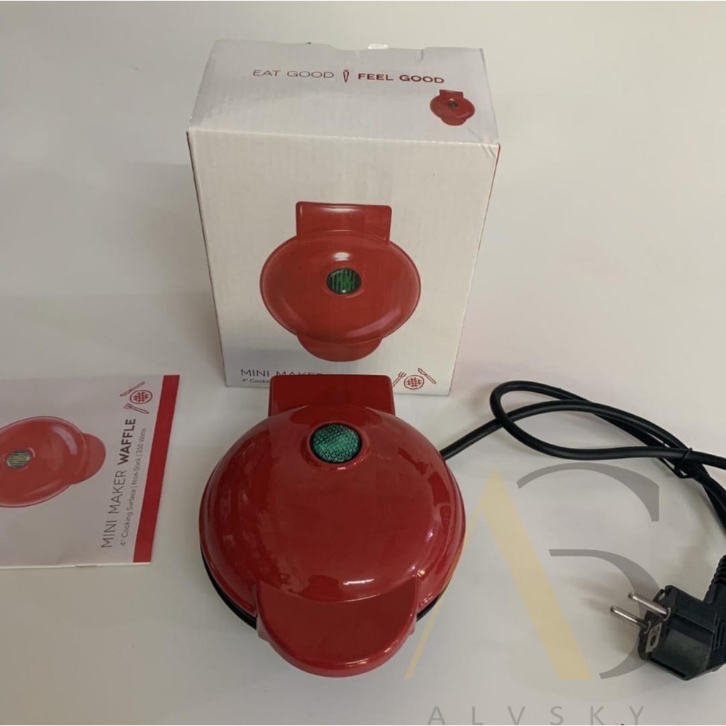 MINI MAKER WAFFLE ELEKTRIK / MESIN PEMBUAT WAFFLE PIZZA MINI NON STIK PANCAKE BENTUK BULAT