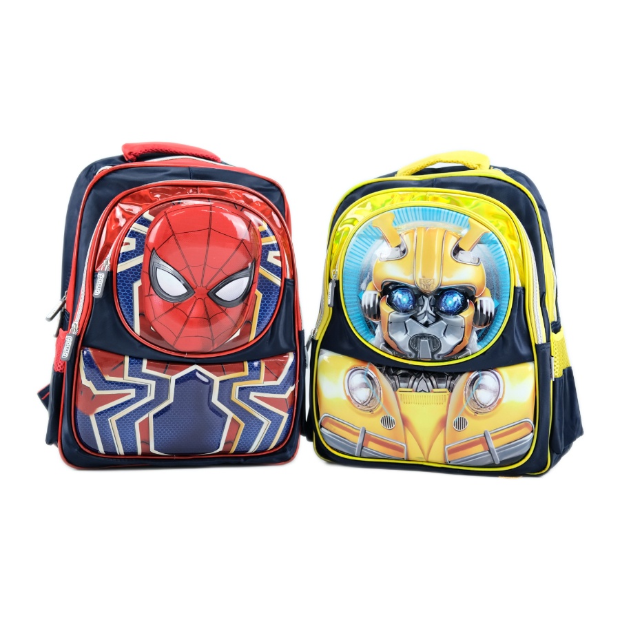 Tas Sekolah Anak Perempuan Laki - Laki SD Ransel Shell 1621 Unicorn Spiderman Kids Backpack - Skoola