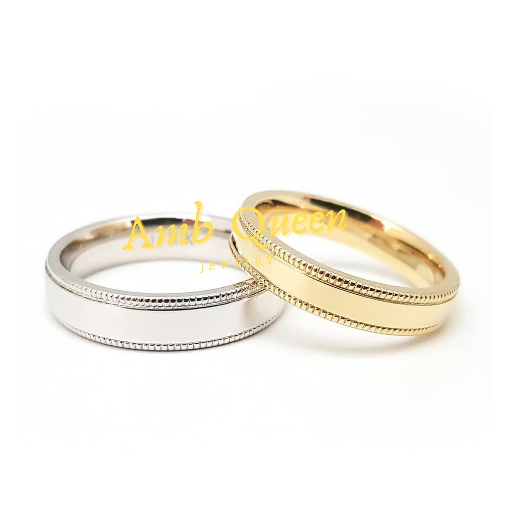 Cincin Nikah/Tunangan Palladium dan Emas Kadar 50% Cewek dan Cowok