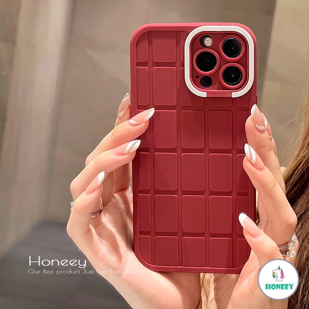 IPHONE Dark Red Foldable Hybrid Kickstand Holder Phone Case Kompatibel Untuk Iphone13 12 11 Pro Max8 7 Plus X XS XR Mulus Slim Shockproof Back Cover