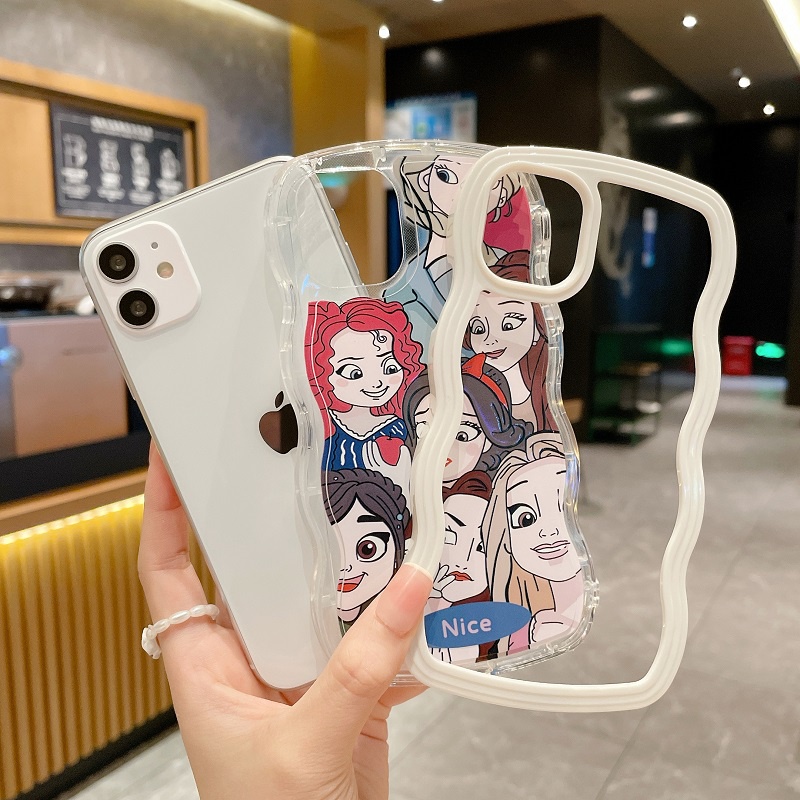 2 in 1 case Pelindung Tahan Jatuh Pola Kartun princess Untuk iPhone 11 12 13 Pro MAX X XR XS MAX