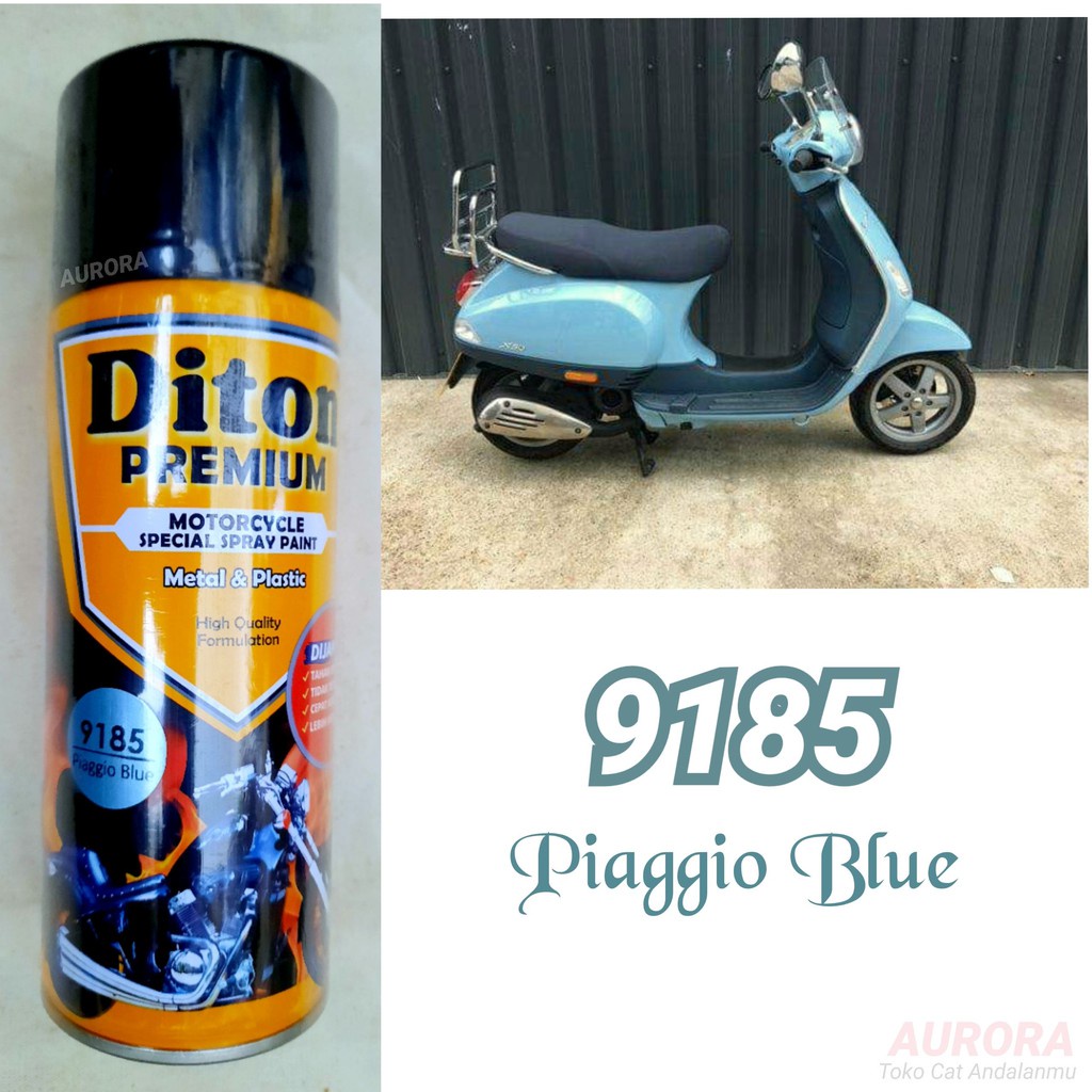 Pilox Diton Premium Piaggio Blue Biru Vespa 9185 Metallic Metalik Metalic Cat Mobil Motor