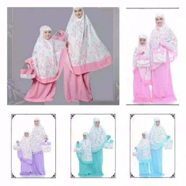Mukena katun rayon couple ibu dan anak