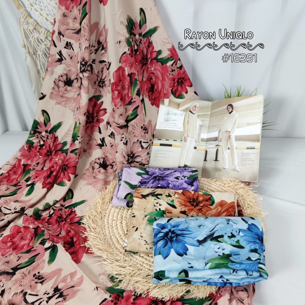 Alitextile - 0.5 METER RAYON UNIQLO D#16391 // HOME DRESS/ATASAN/ONESET