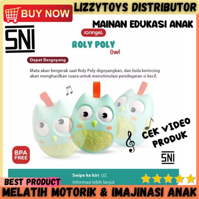 Mainan Mainan Bayi Laki Laki & Perempuan 1 2 3 4 6 bulan Roly Poly Owl Toys Rattle Murah