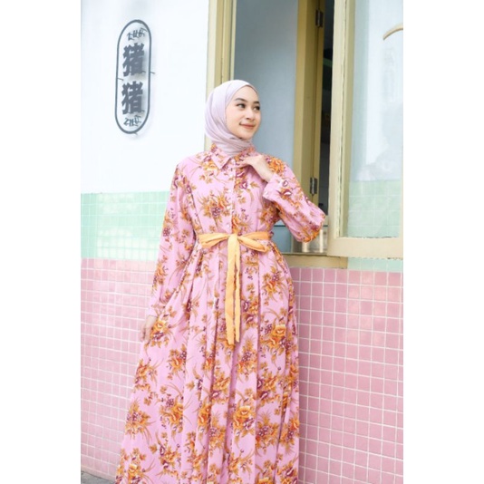 WARDAH PINK casual dress ootd gamis pesta ceruty