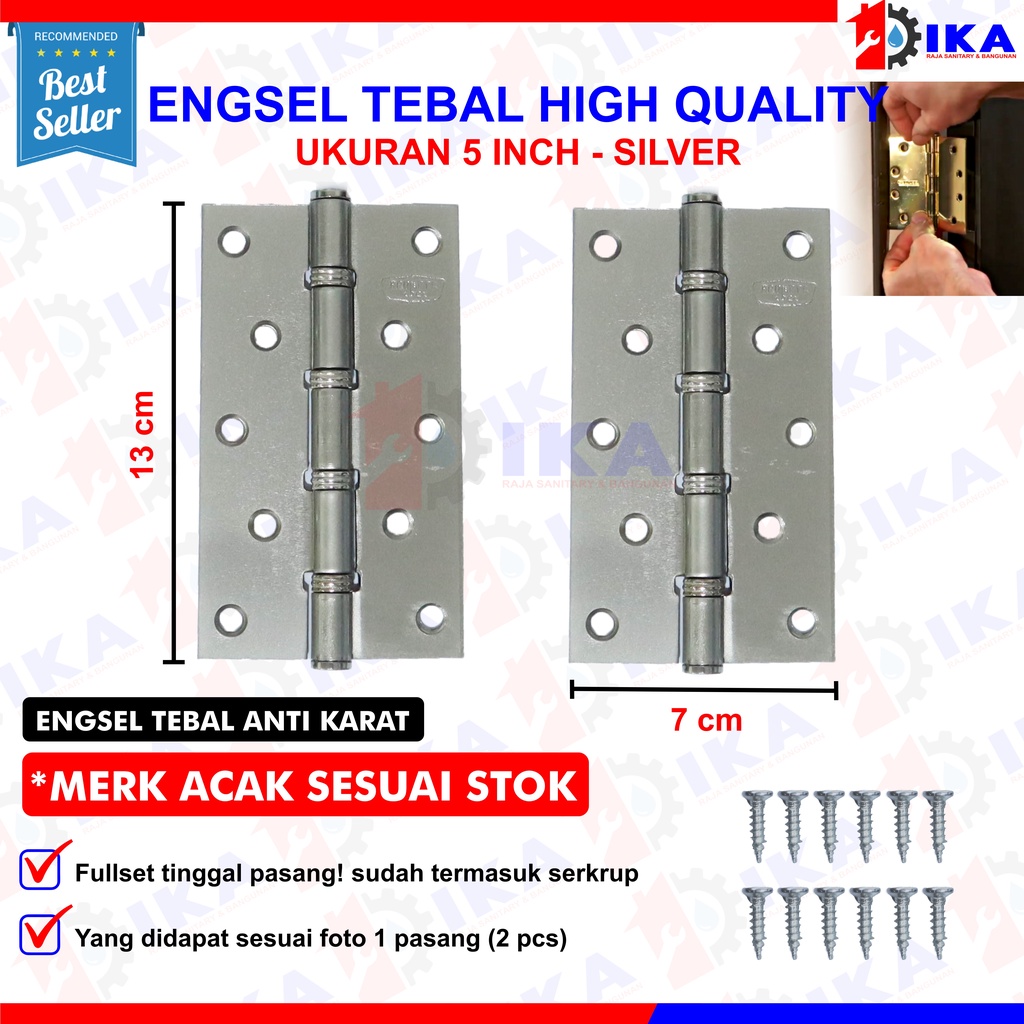 Engsel Pintu Rumah Hitam Doff 3 Inci 4 Inci 5 Inci Door Hinges Black Doff /  Engsel Pintu Silver l Jendela TEBAL 3 4 5 inch l Stenlis Per Pasang / Jendela kayu kuat original / ENGSEL TEBAL STAINLES INCH BAGUS / ENGSEL PINTU JENDELA STENLIS