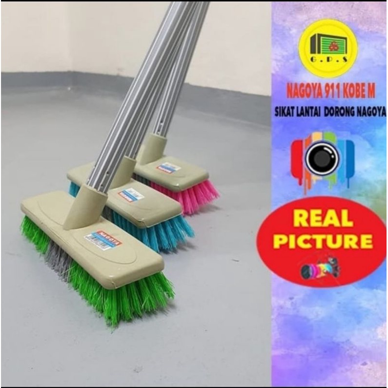 Sikat gagang panjang nagoya.Sikat lantai WC gagang panjang.Sikat lantai dorong nagoya.sikat kobe m n