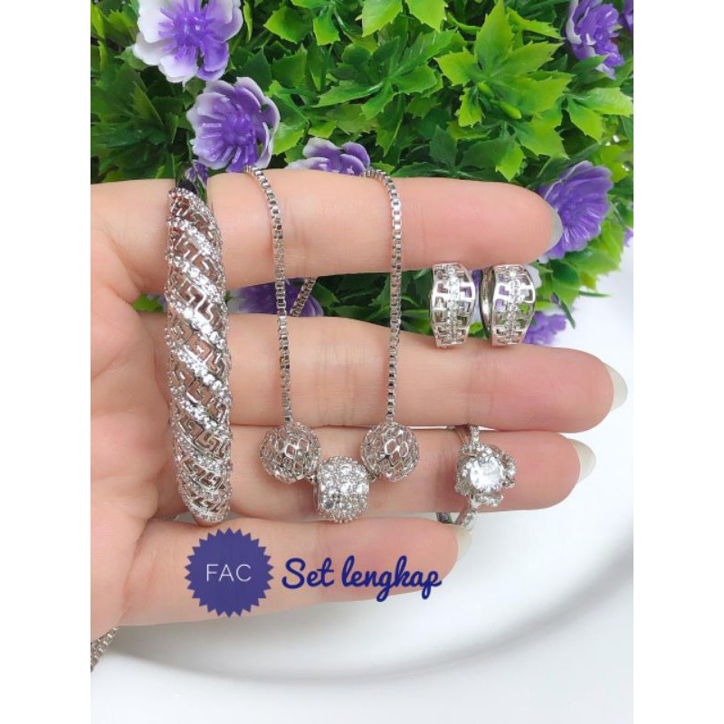 [XUPING] PAKET PERHIASAN XUPING SILVER GELANG BANGLE BERLIAN 081120