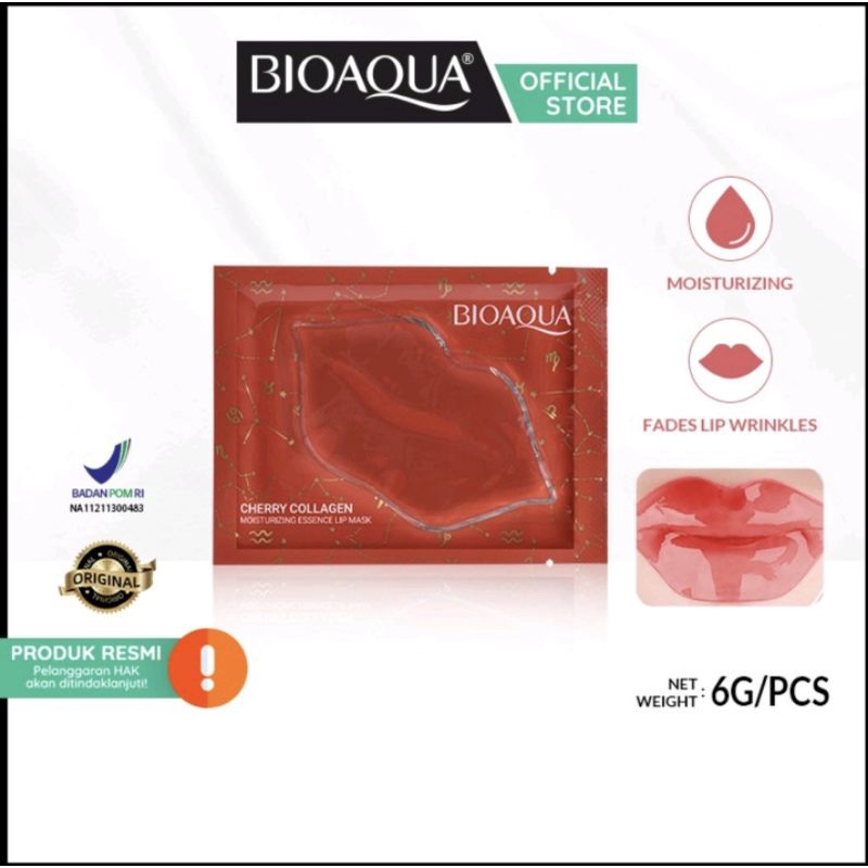 Bioaqua Masker Bibir Cherry Collagen Moisturizing Lip Mask 6gr