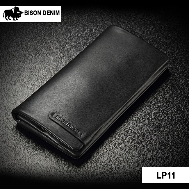 Bison Denim Original Dompet Panjang Pria Elegant Kulit Sapi Asli lp11