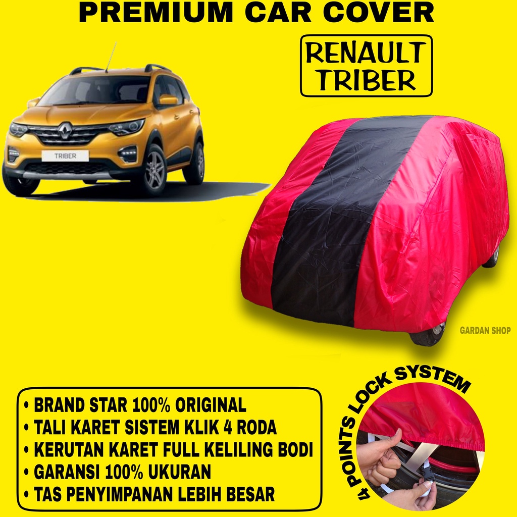 Body Cover RENAULT TRIBER MERAH HITAM Penutup Bodi Mobil Renault Triber Waterproof PREMIUM