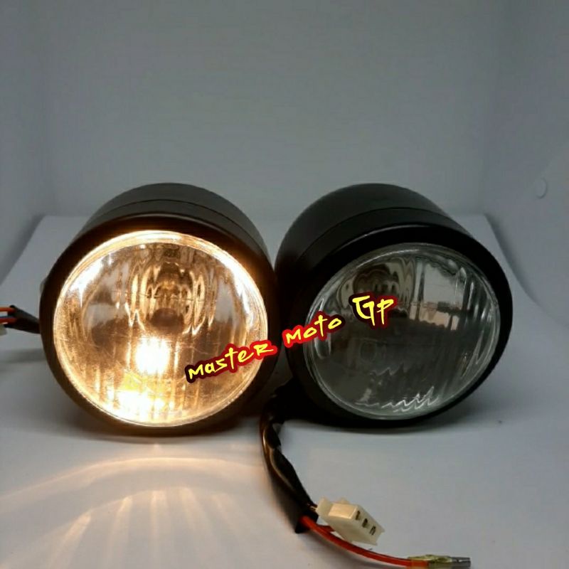 reflektor refector reflector Refektor double model harley bholam H4 batok headlamp owen Caferacer double lampu depan