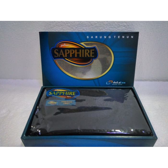 1 KOTAK 10 BH KAIN SARUNG MUSLIM PRIA DEWASA MERK SAPPHIRE HITAM Best Quality