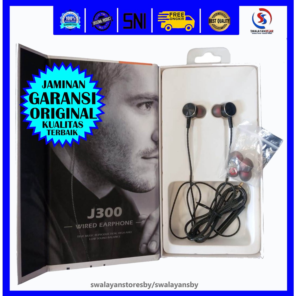 Earphone Kualitas Terbaik J300 Recci Original