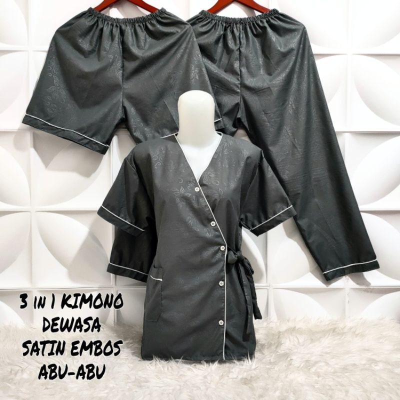 piyama baju tidur kimono 3in1 hembos