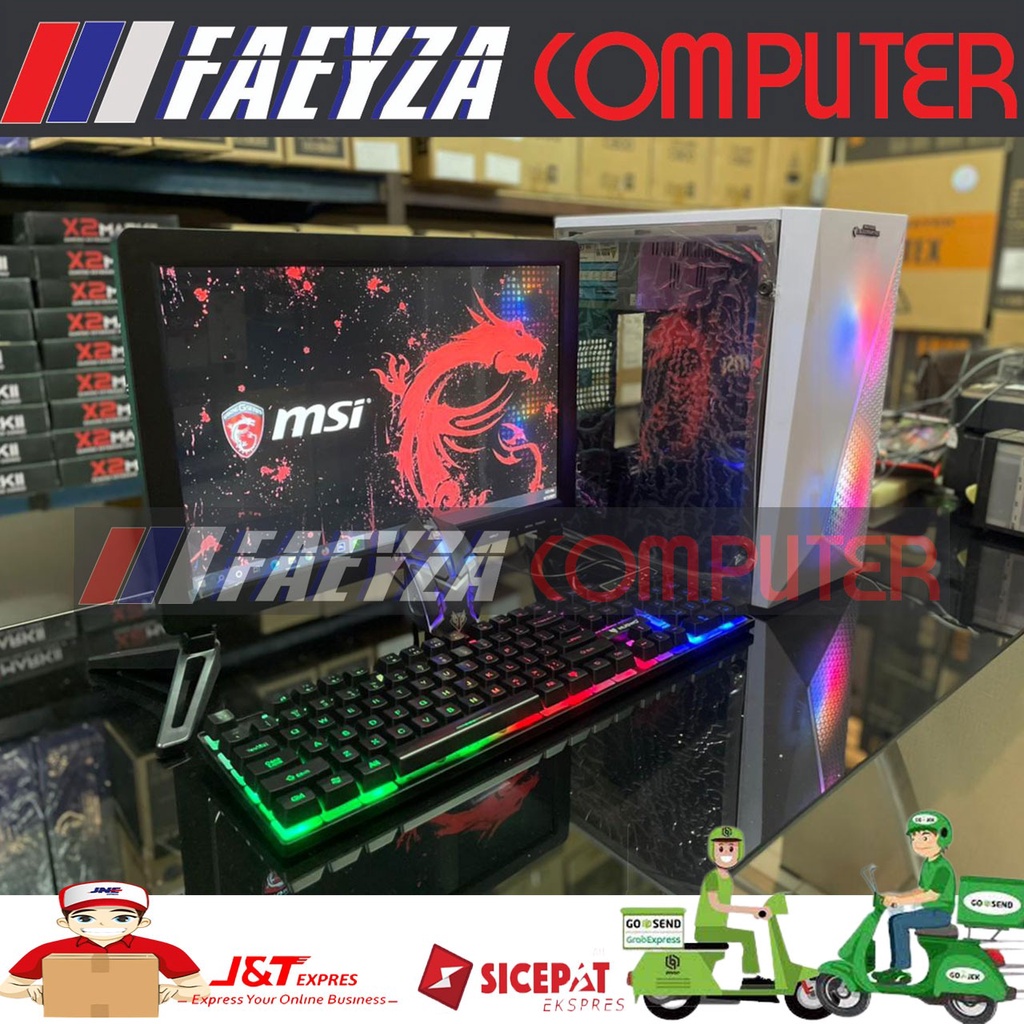 PC GAMING EDITING INTEL CORE I7 RAM 8GB vGA 2GB 4GB ddr3 SSD 120gb HDD 500GB Lengkap LED 19&quot;